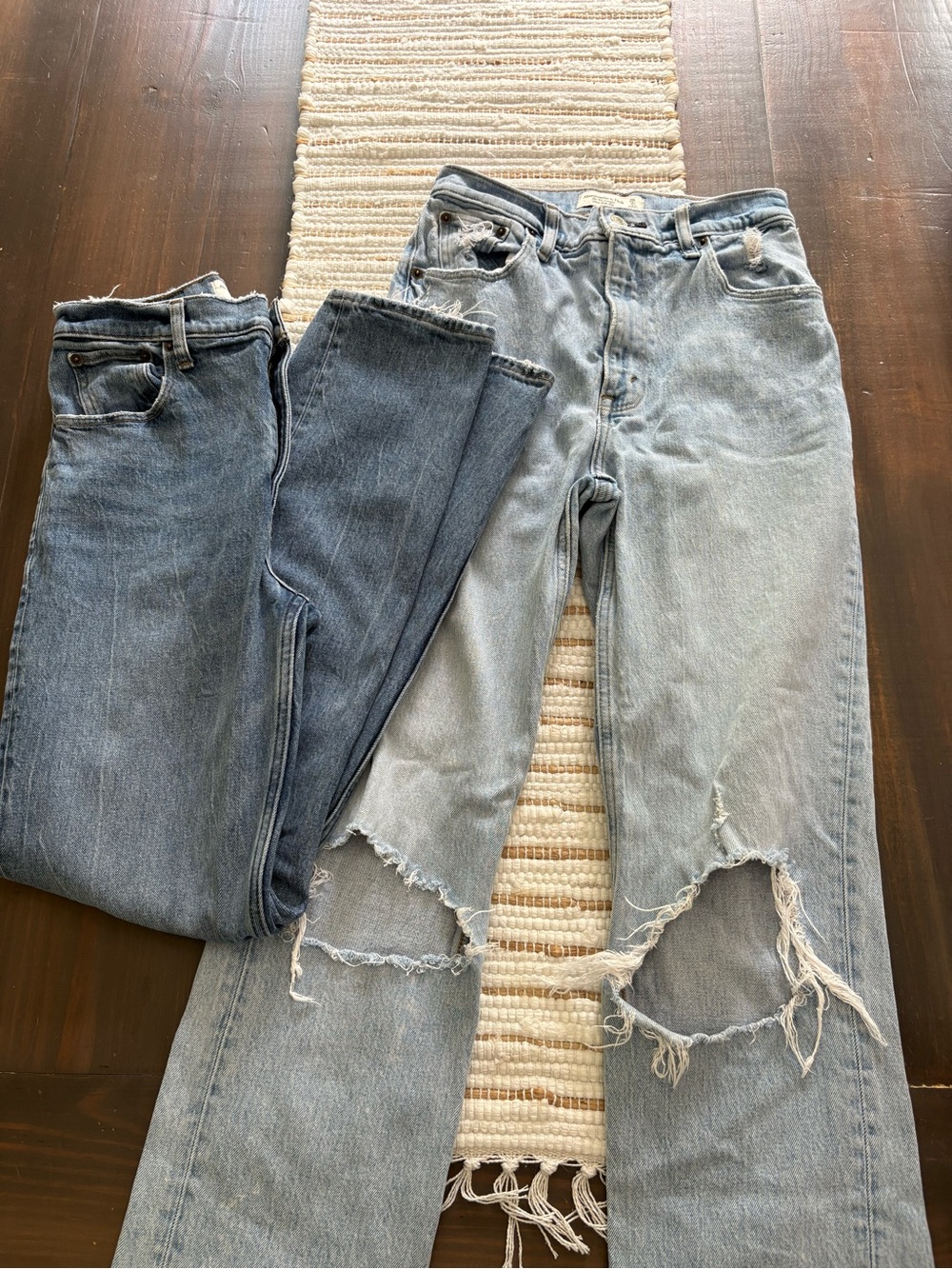 PAIR of A&F 90s straight ultra high rise jeans